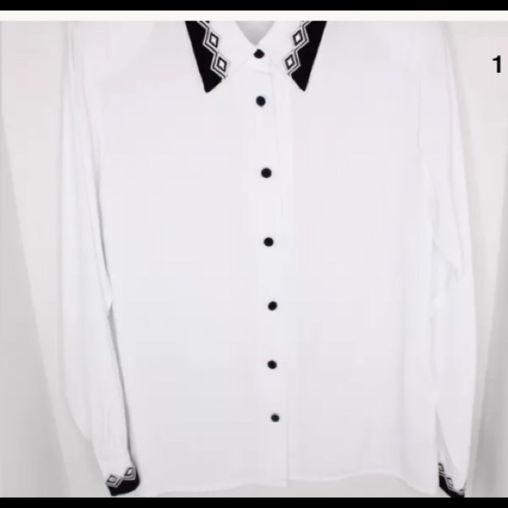 Ives St Clair white Sheer career blouse size 8